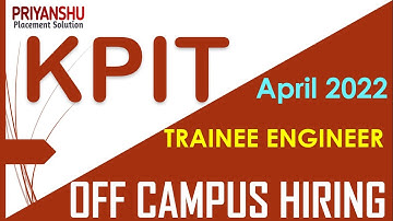 KPIT off campus drive for freshers 2022 | Salary 6LPA | KPIT hiring for fresher | Fresher Hiring