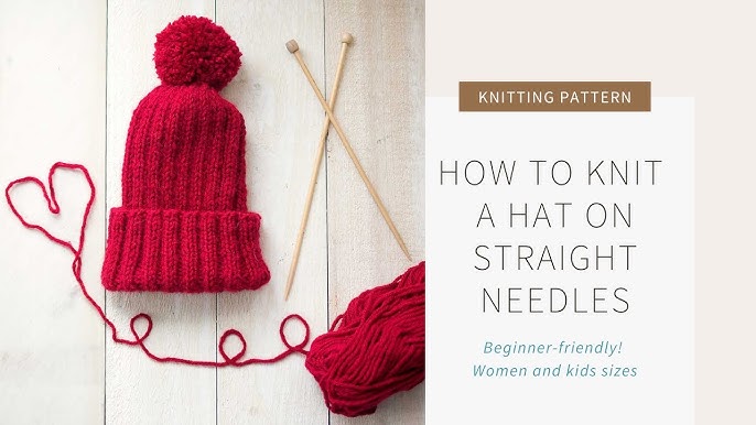 PATTERN: Monogram Beanie Beginner Friendly Knit Ribbed 