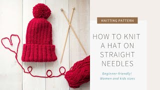 How to Knit a Hat on Straight Needles