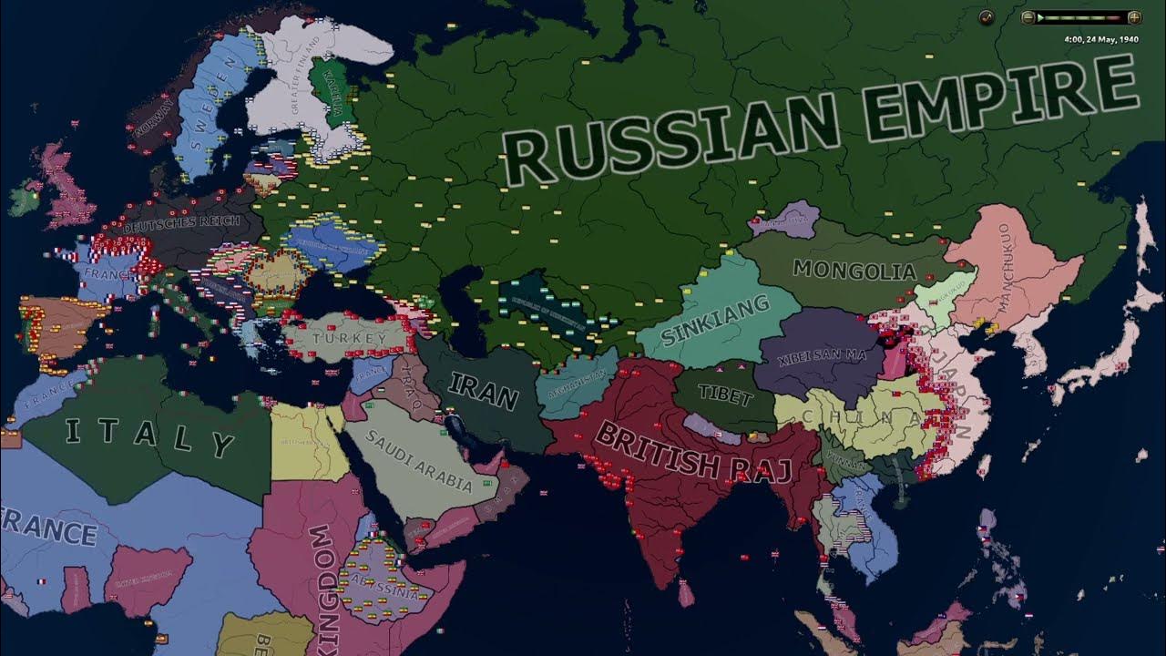 The return of the russian empire hoi4 timelapse youtube