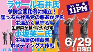 "いたる 11PM" ラサール石井氏参院全国比例に擁立！崖っぷち社民党の悪あがきを生温かく見守る/生野菜が食べたい欲求/小坂英二氏 猛暑の種蒔きポスティング大作戦