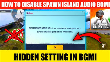 Battlegrounds Mobile India Spawn Island Audio Disable Option | How To Off Bgmi spawn Island Sound