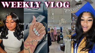 WEEKLY VLOG | grad week, maintenance, shopping, hair appt   more