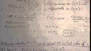 CalculusAB Trig Mean Value Theorem pg.177  #45, 48