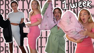 Wearing ONLY PrettyLittleThing Clothing For 1 WEEK!! Ad | Syd and Ell