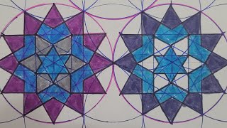 A beautiful variation of a 12 pointed star with 2 6 pointed stars inside 🌟