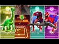 Jurassic World The Good Dinosaur🆚The Tyranosaurus🆚The Indominus Rex🆚The T-rex Coffin dance TilesHop
