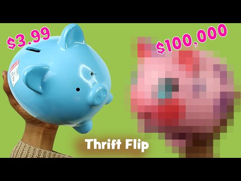 ultimate-thrift-store-makeover-|-repainting-a-piggy-bank