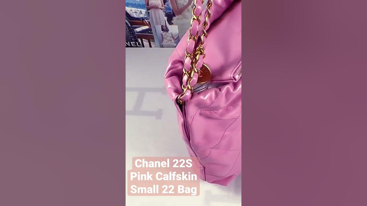 Chanel 22S Pink Calfskin Small 22 Bag. Hot Bag + Lovely Color