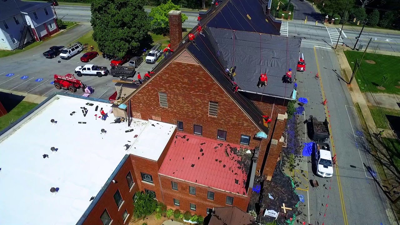 Guy Roofing Downtown Church Install YouTube