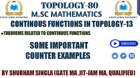 continous functions | Topological spaces| Counter examples