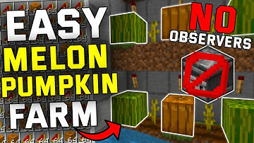 Stackable Melon & Pumpkin Farm Minecraft Bedrock 1.21+ (Bedrock/Java/Ps4/Xbox/Mcpe)
