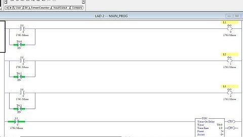 PLC -  RSLOGIX 500 :-  3 LAMP WIIL BE  OFF AT DIFFERENT TIME BY TON TIMER  #plc#rslogix#ladderlogic