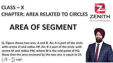 Figure shows two arcs, A and B. Arc A is part of the circle with centre O and radius OP. Arc B......