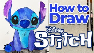 How to Draw Stitch from Lilo and Stitch - Learn Drawing and Watercolor