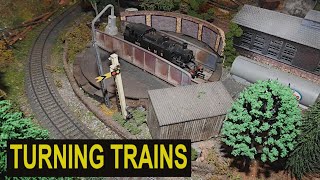 The Turntable in Action on My Model Train Layout - Customized Atlas HO Model  - #modeltrain