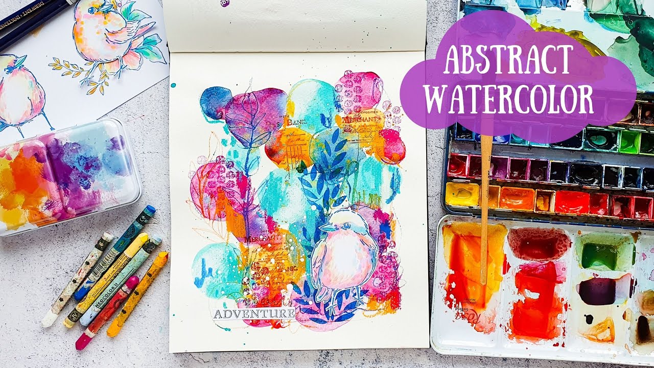 Watercolor Art Journal Page - Mixed Media for Beginners - YouTube