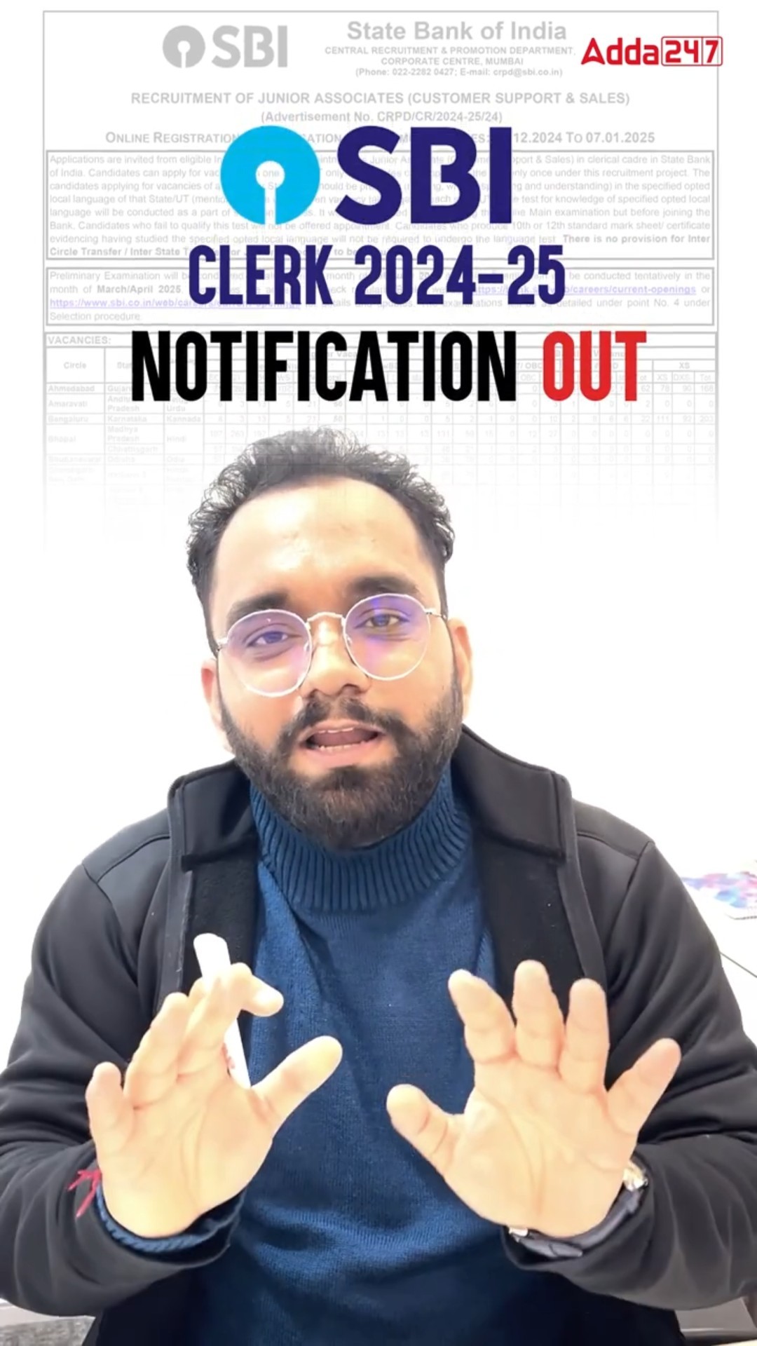 SBI Clerk 2024 Notification Out ? | A-Z Details In One Minute #sbiclerk2024 #notificationout
