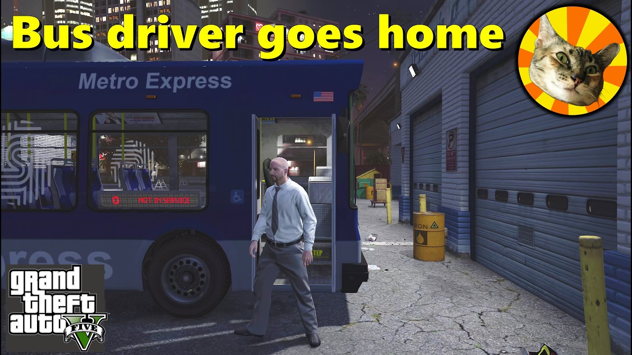 Bus driver ends his shift | GTA V NPC roleplay