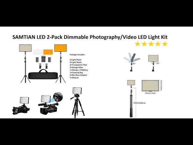 LED撮影照明2台セット ライトキット SAMTIAN 600AS 動画/商品撮影