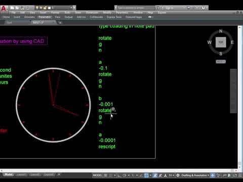 Clock Rotate hands Animation In AutoCAD- Script; AutoCAD tutorial for beginners