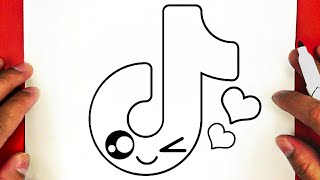 كيفية رسم شعار تيك توك كيوت خطوة بخطوة / رسم سهل / تعليم الرسم للمبتدئين