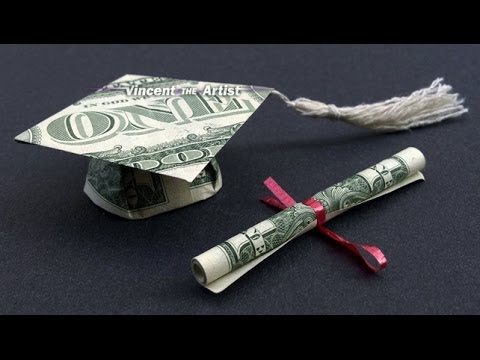 how to make money origami graduation cap