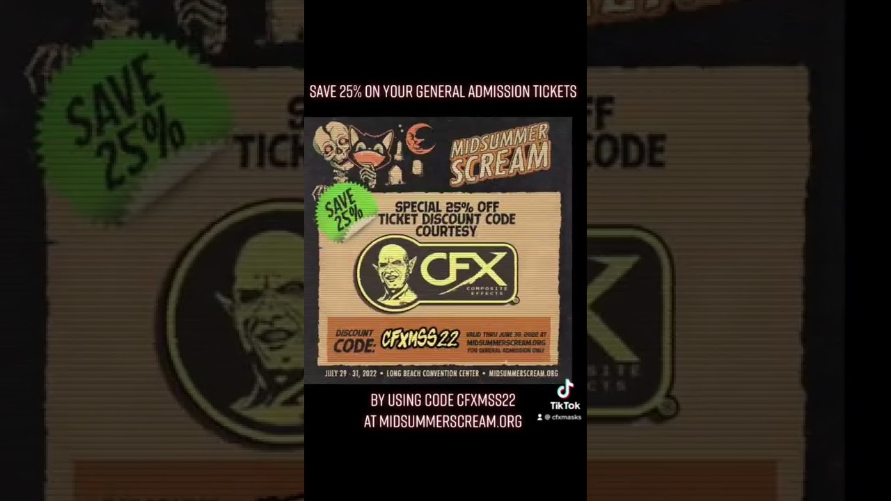 SAVE 25% off your GA tickets to Midsummer Scream, on us! Use code CFXMSS22 at midsummerscream.org.