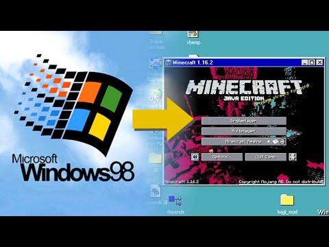 Playing Minecraft 1.16 on Windows 98 