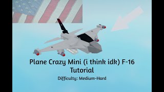 F-16 Tutorial | Roblox Plane Crazy