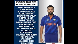 INDIA SQUAD ANNOUNCED FOR THE ENGLAND T20IS AND ODIS SERIES/ ENGLAND VS INDIA UPDATE 2022/ INDVSENG