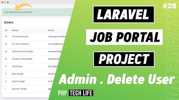 Laravel 10 Job Portal Project | #28  Admin - Delete User | PHP Tech Life Hindi