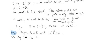 Real Analysis, Lecture 17 (Limits of functions)