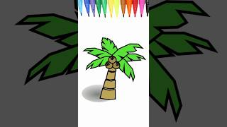 Magic Drawing || Coconut Tree #Art #Coconut Tree #Cute #Painting #Artwork