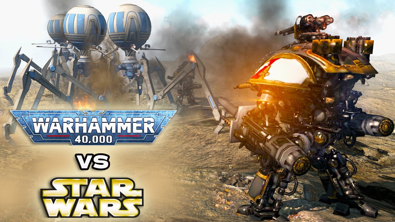 WARHAMMER 40K vs STAR WARS | Extra Massive Battle | Imperial Guard vs Battle Droids (4K)