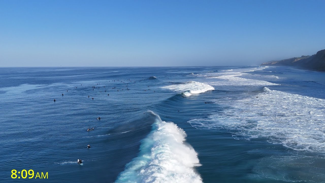 Full Flight San Diego Drone Surfing Footage Blacks Beach Saturday February 7, 2026