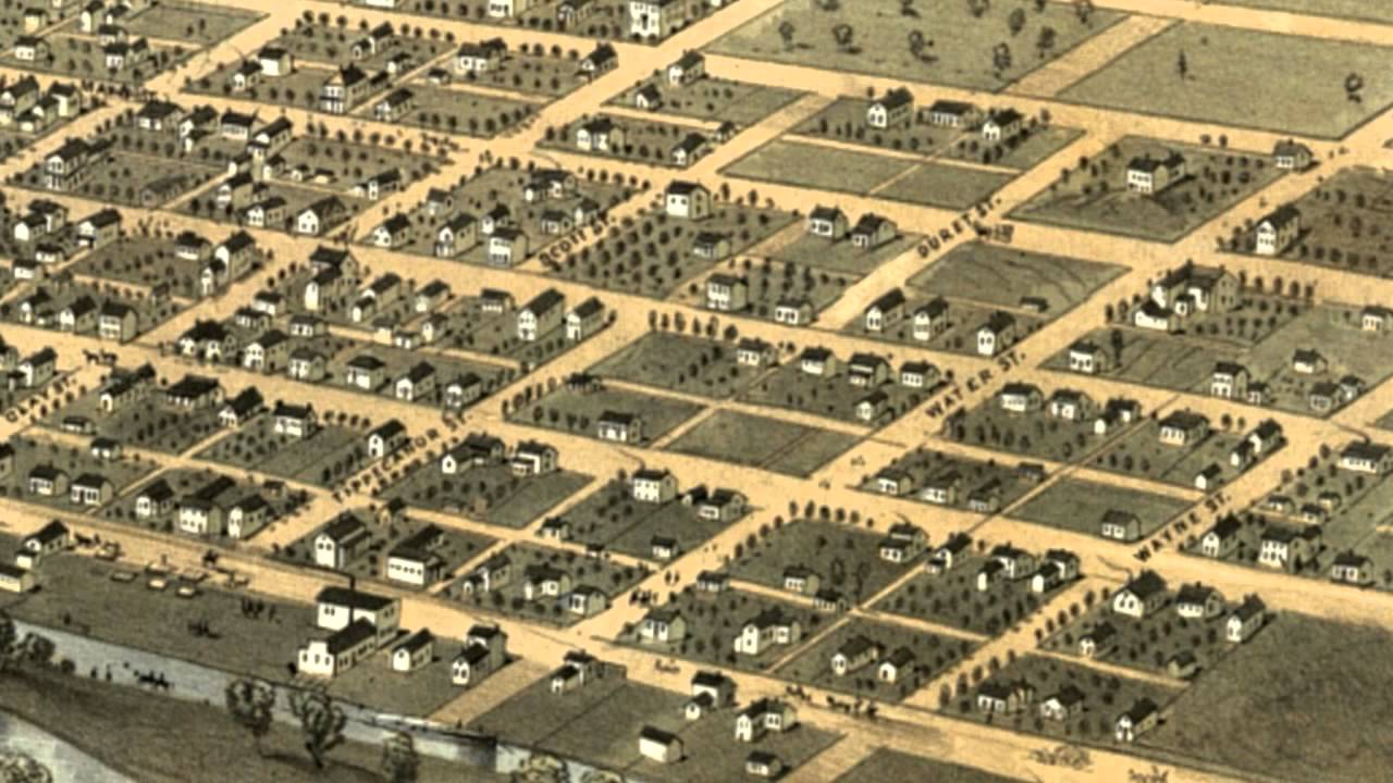 Peru Indiana 1868 Panoramic Bird's Eye View Map 6645 YouTube