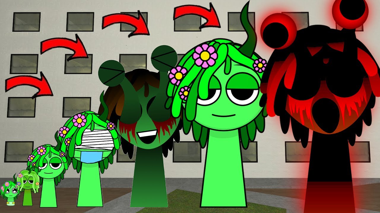 All the Sizes Of Nightmare Sprunki Vineria want me to help them in Gmod