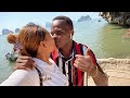 Thai girl became too romantic to black man in phuket patong beach