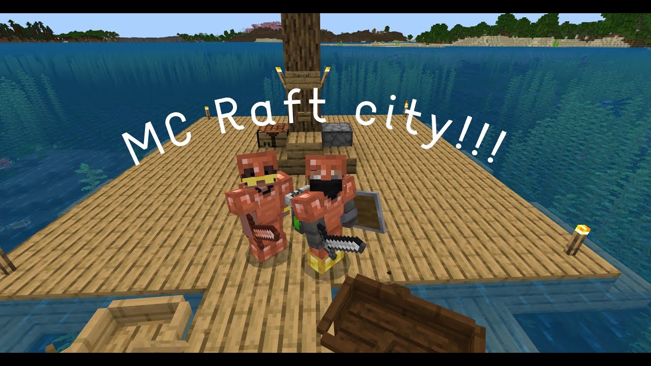 Minecraft raft city day 1