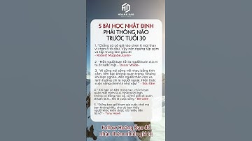 5 bài học nhất định phải thông não trước tuổi 30