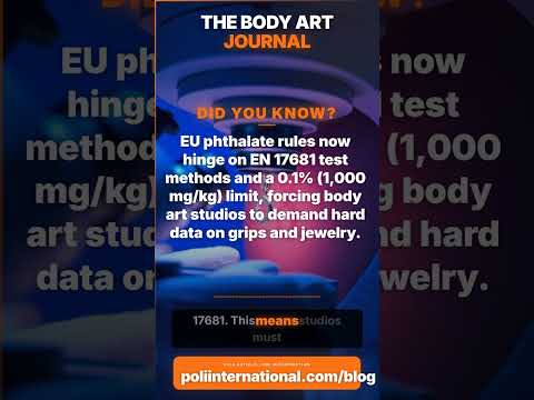 Phthalates Under the Knife: New EU Test Methods That Quietly Raise the Bar for Body Art Materials