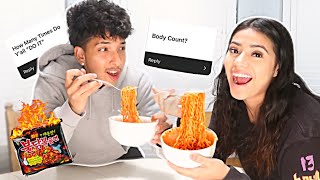EXTREME SPICY RAMEN CHALLENGE!! | ANSWERING SPICY QUESTIONS