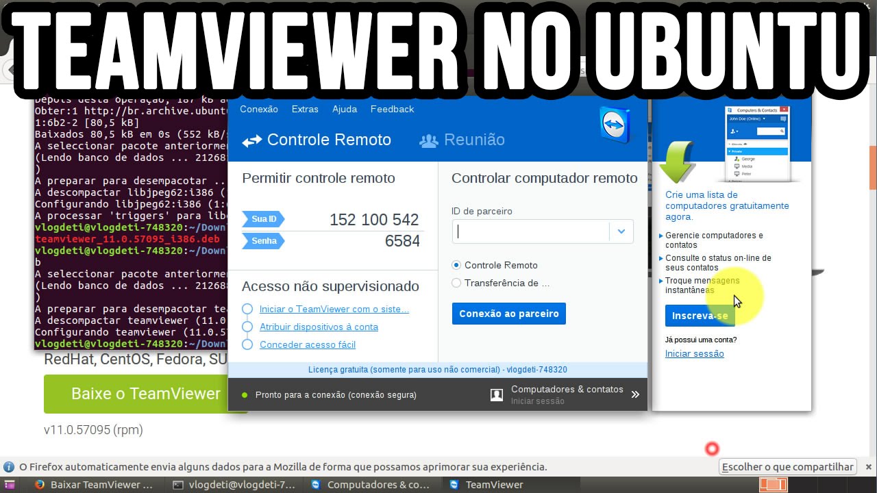 Como Instalar O Teamviewer No Ubuntu Via Terminal 16 04 14 04 12 04 Acesso Remoto Youtube