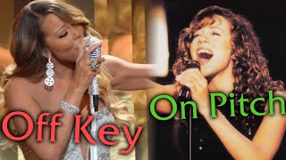 Off Key And On Pitch Singing Comparison - Mariah Carey - Same Notes
