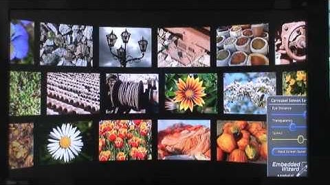 Fancy GUI Animations: Screensaver Demo on STi7108, Apple iPad and PC - designed with Embedded Wizard