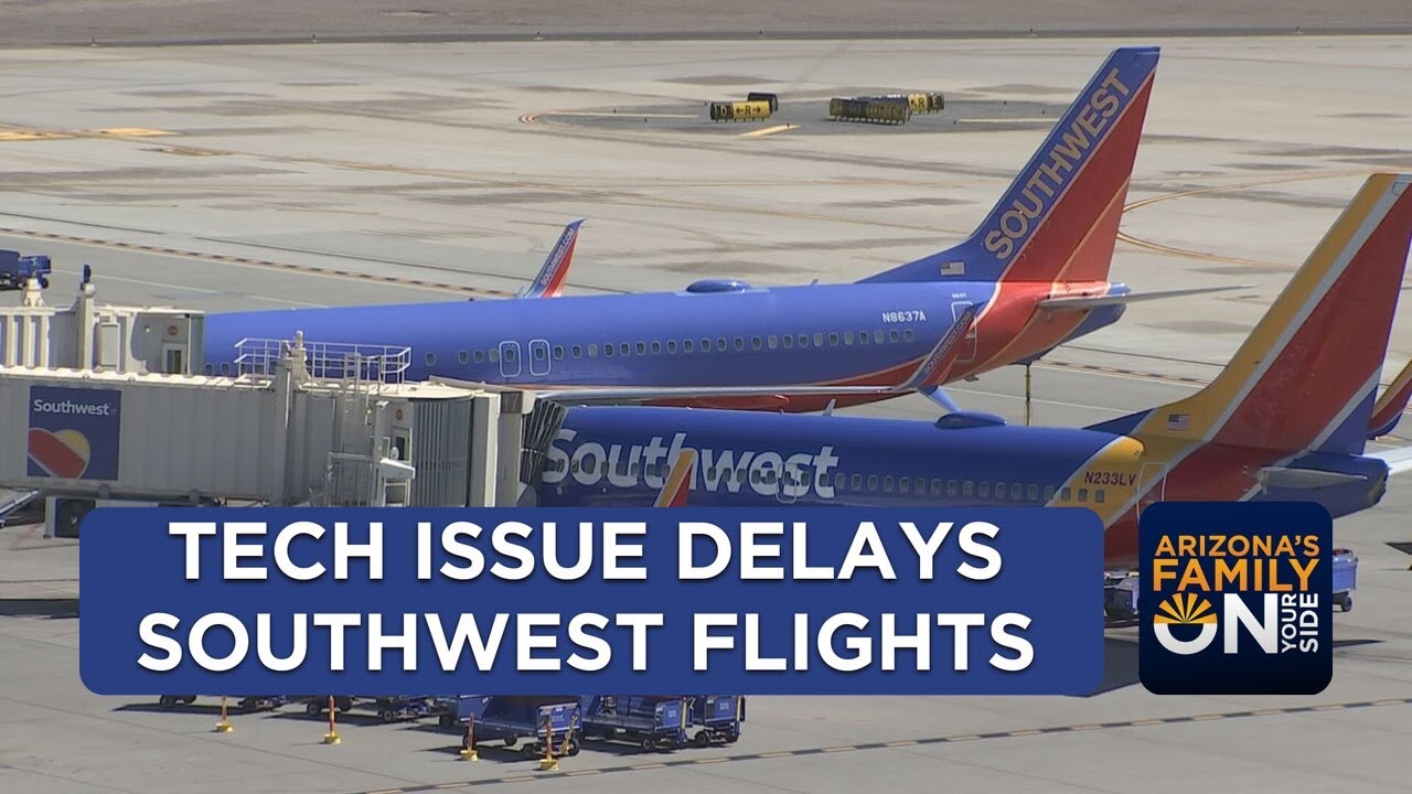 Southwest Airlines tech issue delays flights at Sky Harbor - YouTube