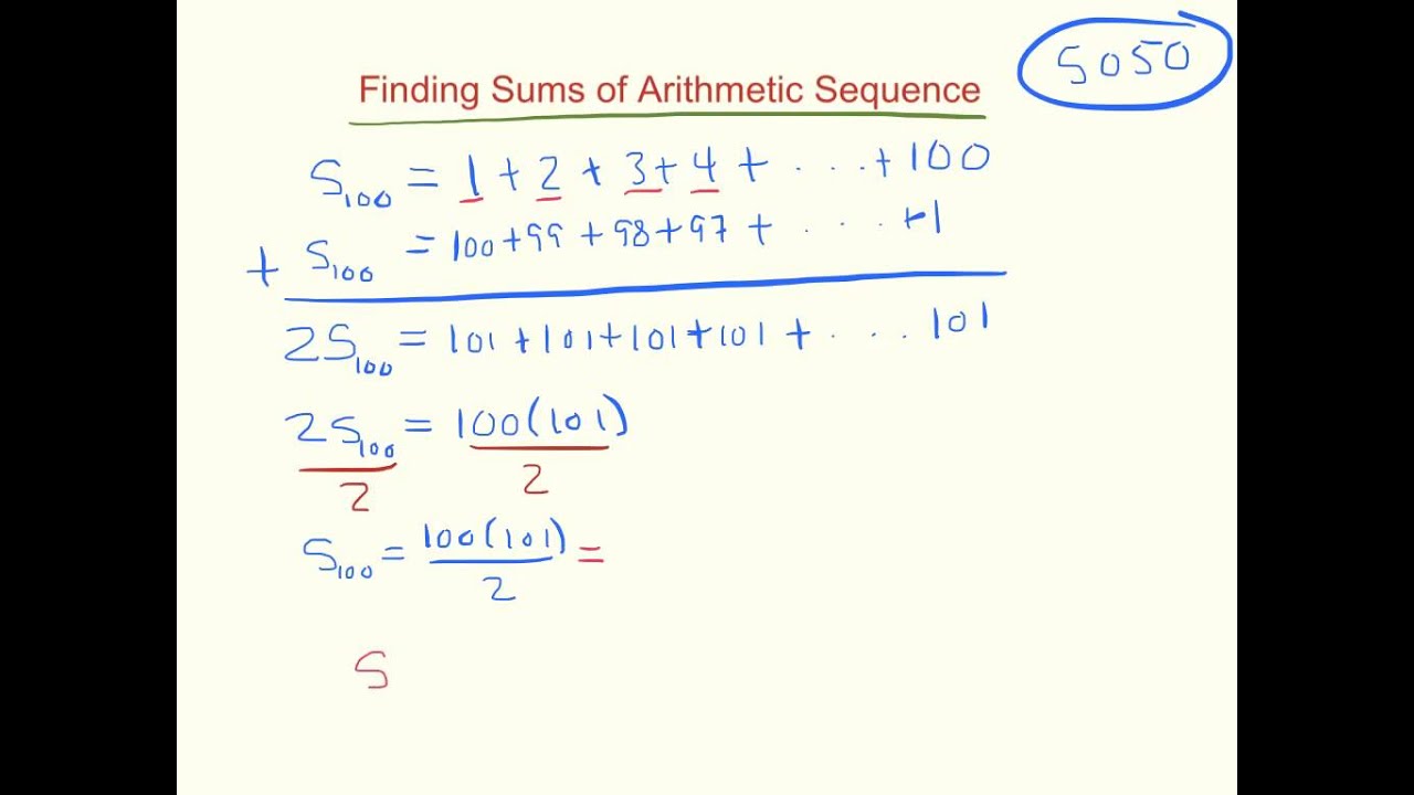 Sum of Arithmetic Sequence - YouTube