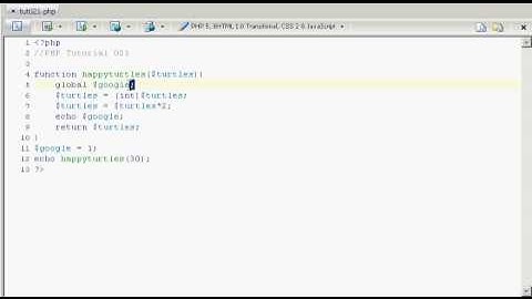 PHP Tut 021 Making your own function!