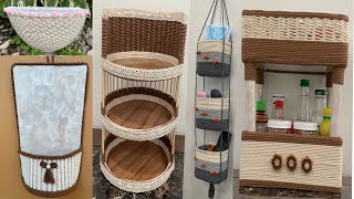 5 Diy Rope Organizer/ Macrame Rope Crafts/ ٥ منظمات يدويه بحبل المكرميه